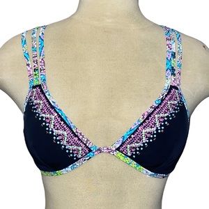 Victoria’s Secret Bikini Top Black Strappy Triangle Swimsuit Swim M Medium New